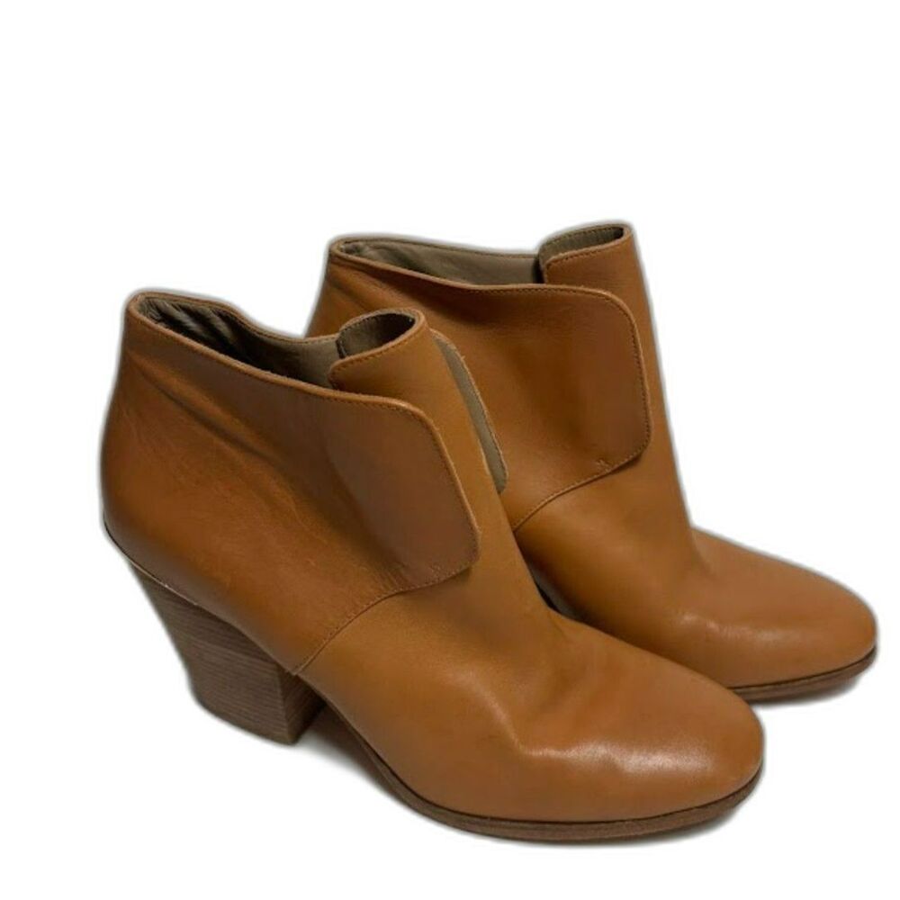 Cole Haan Boots Women's Size 9 Tan Camel Leather Bootie Block Heel Hayden Grand